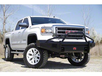 Fab Fours Black Steel Ranch Front Bumper with Pre-Runner Guard; Matte Black (07-13 Sierra 1500)