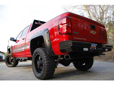 Fab Fours Black Steel Rear Bumper; Matte Black (14-18 Sierra 1500)
