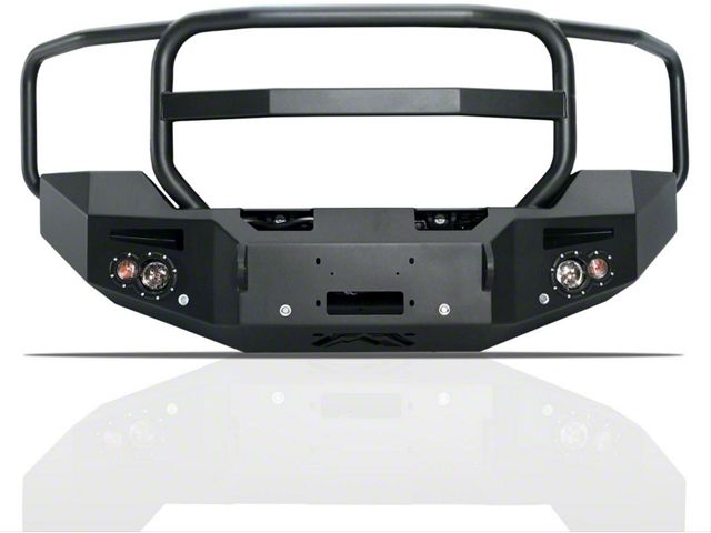 Fab Fours Premium Heavy Duty Winch Front Bumper with Full Guard; Bare Steel (14-15 Sierra 1500)