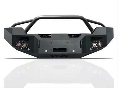 Fab Fours Premium Heavy Duty Winch Front Bumper with Pre-Runner Guard; Bare Steel (14-15 Sierra 1500)