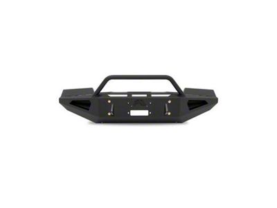 Fab Fours Red Steel Front Bumper with Pre-Runner Guard; Matte Black (19-21 Sierra 1500, Excluding Diesel)