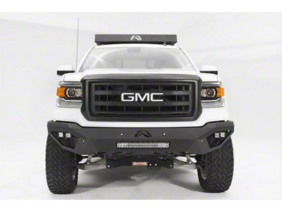 Fab Fours Vengeance Front Bumper with No Guard; Matte Black (14-15 Sierra 1500)