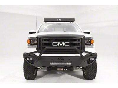 Fab Fours Vengeance Front Bumper with Pre-Runner Guard; Matte Black (14-15 Sierra 1500)