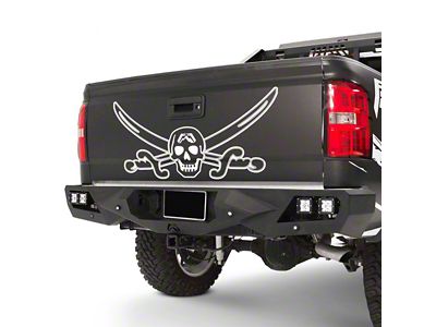 Fab Fours Vengeance Rear Bumper; Pre-Drilled for Blind Spot Monitor; Bare Steel (19-24 Sierra 1500)