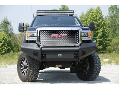 Fab Fours Black Steel Elite Front Bumper with No Guard; Matte Black (15-19 Sierra 2500 HD)