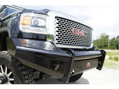 Fab Fours Black Steel Ranch Front Bumper with No Guard; Matte Black (07-10 Sierra 2500 HD)