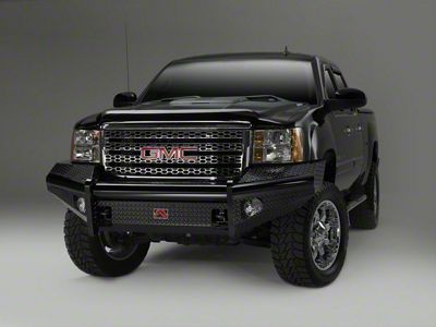 Fab Fours Black Steel Ranch Front Bumper with No Guard; Matte Black (11-14 Sierra 2500 HD)