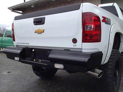 Fab Fours Black Steel Rear Bumper; Matte Black (11-14 Sierra 2500 HD)