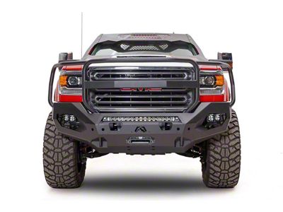 Fab Fours Matrix Front Bumper with Full Guard; Bare Steel (15-19 Sierra 2500 HD)