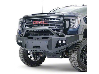 Fab Fours Premium Winch Front Bumper with Pre-Runner Guard; Bare Steel (20-23 Sierra 2500 HD)