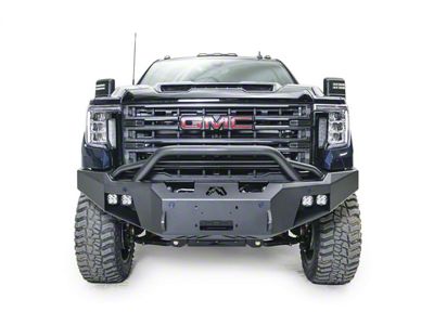 Fab Fours Premium Winch Front Bumper with Pre-Runner Guard; Matte Black (20-23 Sierra 2500 HD)