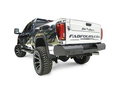 Fab Fours Red Steel Rear Bumper; Matte Black (20-24 Sierra 2500 HD)