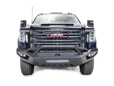 Fab Fours Vengeance Front Bumper with Pre-Runner Guard; Matte Black (20-23 Sierra 2500 HD)