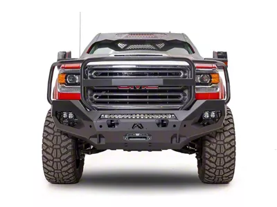 Fab Fours Matrix Front Bumper with Full Guard; Matte Black (15-19 Sierra 3500 HD)