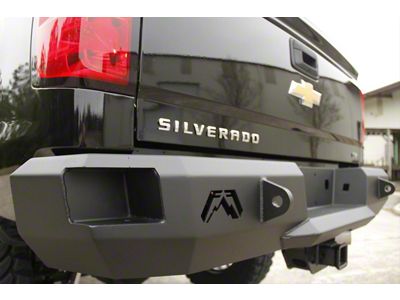 Fab Fours Premium Rear Bumper with D-Ring Mounts; Bare Steel (15-19 Sierra 3500 HD)