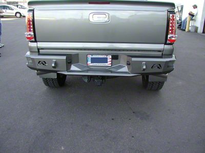 Fab Fours Premium Rear Bumper with D-Ring Mounts; Matte Black (01-06 Sierra 3500 HD)