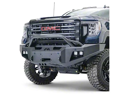 Fab Fours Premium Winch Front Bumper with Pre-Runner Guard; Bare Steel (20-23 Sierra 3500 HD)