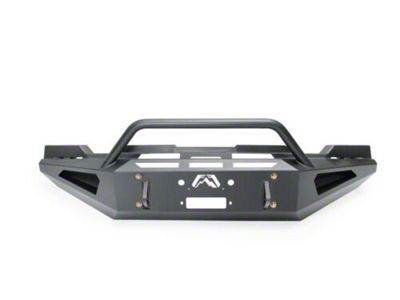 Fab Fours Red Steel Front Bumper with Pre-Runner Guard; Matte Black (20-23 Sierra 3500 HD)