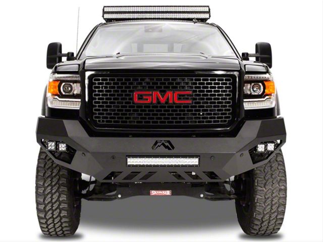 Fab Fours Vengeance Front Bumper with No Guard; Bare Steel (11-14 Sierra 3500 HD)