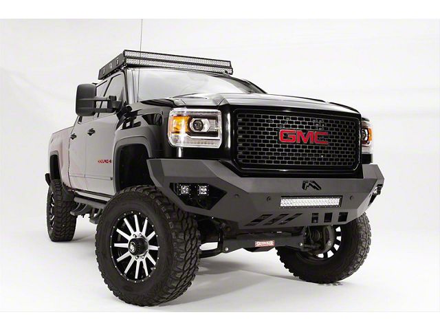 Fab Fours Vengeance Front Bumper with No Guard; Bare Steel (15-19 Sierra 3500 HD)