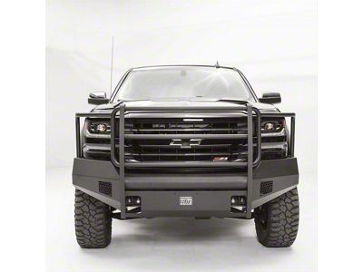 Fab Fours Black Steel Elite Front Bumper with Full Guard; Matte Black (16-18 Silverado 1500)