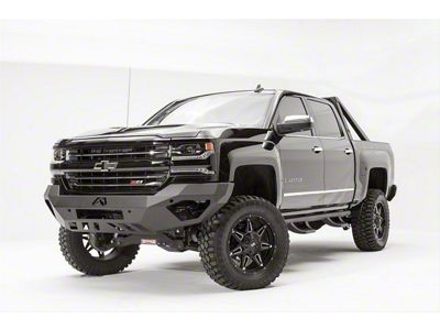 Fab Fours Vengeance Front Bumper with No Guard; Matte Black (16-18 Silverado 1500)