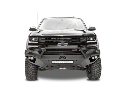 Fab Fours Vengeance Front Bumper with No Guard; Matte Black (19-21 Silverado 1500, Excluding Diesel)