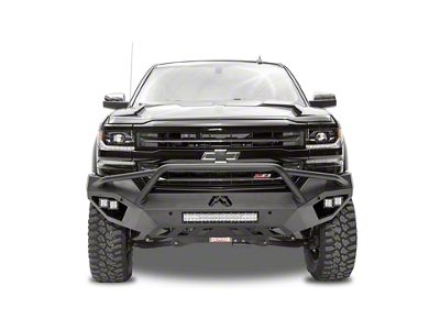 Fab Fours Vengeance Front Bumper with Pre-Runner Guard; Matte Black (14-15 Silverado 1500)