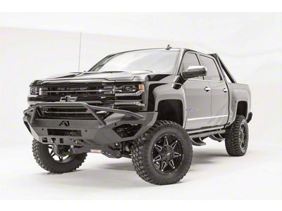 Fab Fours Vengeance Front Bumper with Pre-Runner Guard; Matte Black (16-18 Silverado 1500)