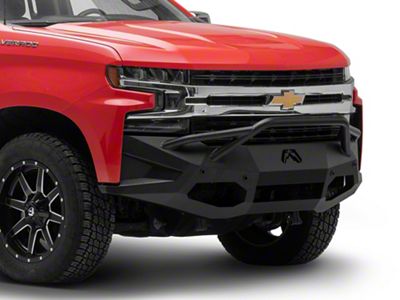 Fab Fours Vengeance Front Bumper with Pre-Runner Guard; Matte Black (19-21 Silverado 1500, Excluding Diesel)