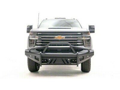 Fab Fours Black Steel Elite Front Bumper with Pre-Runner Guard; Matte Black (20-23 Silverado 2500 HD)