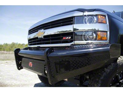 Fab Fours Black Steel Ranch Front Bumper with No Guard; Matte Black (07-10 Silverado 2500 HD)