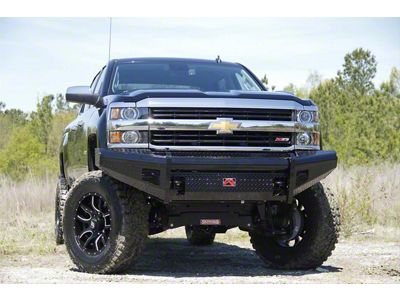 Fab Fours Black Steel Ranch Front Bumper with No Guard; Matte Black (15-19 Silverado 2500 HD)