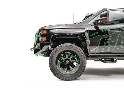 Fab Fours Open Fender Base System; Matte Black (15-19 Silverado 2500 HD)