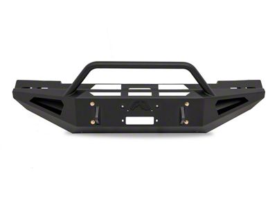 Fab Fours Red Steel Front Bumper with Pre-Runner Guard; Matte Black (15-19 Silverado 2500 HD)