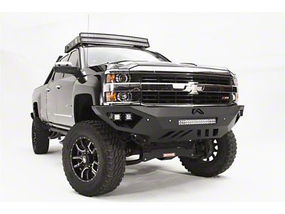 Fab Fours Vengeance Front Bumper with No Guard; Matte Black (15-19 Silverado 2500 HD)