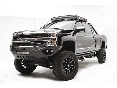 Fab Fours Vengeance Front Bumper with Pre-Runner Guard; Bare Steel (15-19 Silverado 2500 HD)