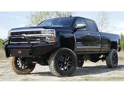 Fab Fours Black Steel Ranch Front Bumper with Pre-Runner Guard; Matte Black (20-23 Silverado 3500 HD)