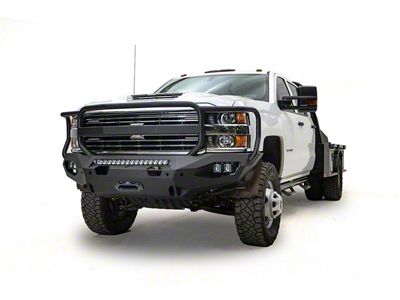 Fab Fours Matrix Front Bumper with Full Guard; Matte Black (15-19 Silverado 3500 HD)