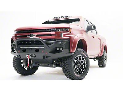 Fab Fours Matrix Front Bumper with Pre-Runner Guard; Matte Black (15-19 Silverado 3500 HD)