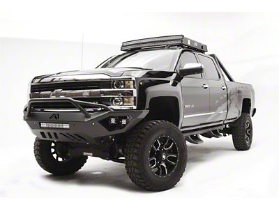 Fab Fours Vengeance Front Bumper with Pre-Runner Guard; Bare Steel (15-19 Silverado 3500 HD)