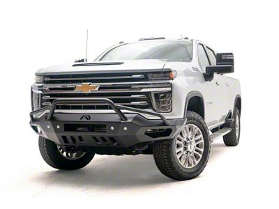 Fab Fours Vengeance Front Bumper with Pre-Runner Guard; Matte Black (20-23 Silverado 3500 HD)