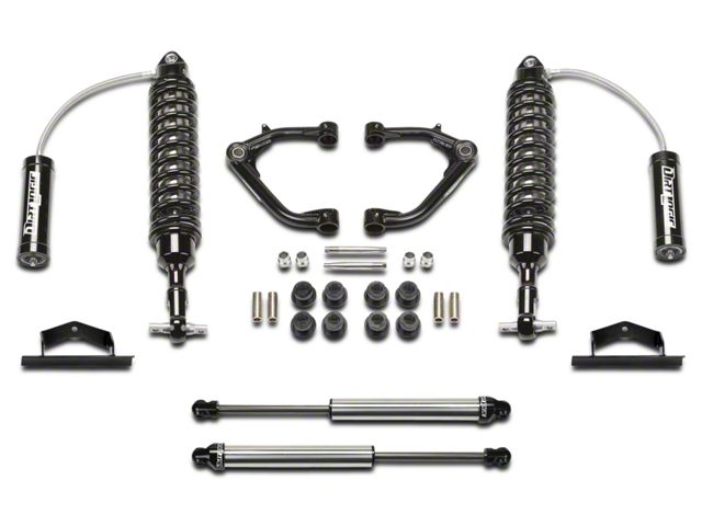 Fabtech 2-Inch Uniball Upper Control Arm System with Dirt Logic Coil-Over Reservoirs and Shocks (14-18 2WD/4WD Silverado 1500 Double Cab, Crew Cab)