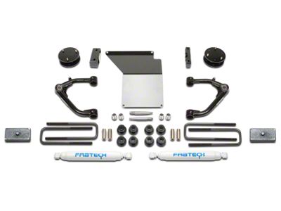 Fabtech 3-Inch Uniball Upper Control Arm System with Shocks (07-13 2WD/4WD Silverado 1500 Extended Cab, Crew Cab)