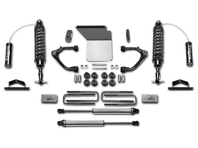 Fabtech 4-Inch Uniball Upper Control Arm System with Dirt Logic Reservoir Coil-Overs and Shocks (14-18 2WD/4WD Sierra 1500 Double Cab, Crew Cab, Excluding Denali)