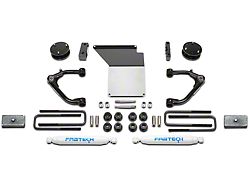 Fabtech 3-Inch Uniball Upper Control Arm System with Shocks (14-18 2WD/4WD Silverado 1500 Double Cab, Crew Cab w/ Stock Cast Aluminum or Stamped Steel Control Arms)