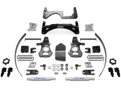 Fabtech 6-Inch Basic Suspension Lift Kit with Shocks (14-18 2WD/4WD Sierra 1500 Double Cab, Crew Cab, Excluding Denali)