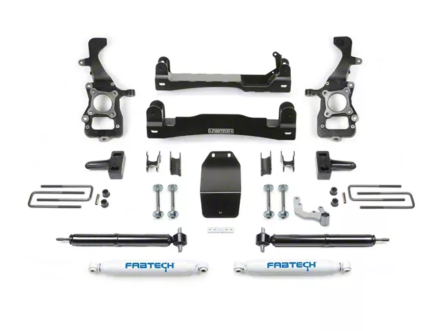 Fabtech 4-Inch Suspension Lift Kit with Performance Shocks (21-24 4WD F-150 SuperCrew w/o CCD System, Excluding PowerBoost, Powerstroke & Raptor)