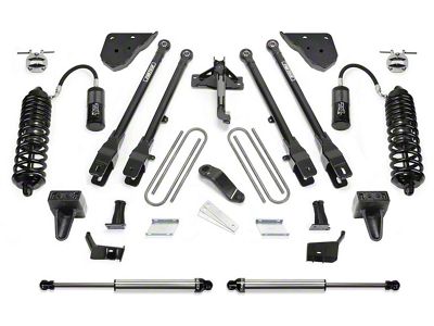 Fabtech 4-Inch 4-Link Suspension Lift Kit with Front Dirt Logic 4.0 Reservoir Shocks and Rear Dirt Logic Shocks (23-24 4WD 6.7L Powerstroke F-250 Super Duty w/o Onboard Scale System)