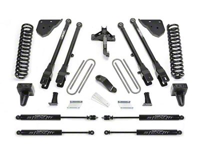 Fabtech 4-Inch 4-Link Suspension Lift Kit with Stealth Shocks (23-25 4WD 6.7L Powerstroke F-250 Super Duty w/o Onboard Scale System)